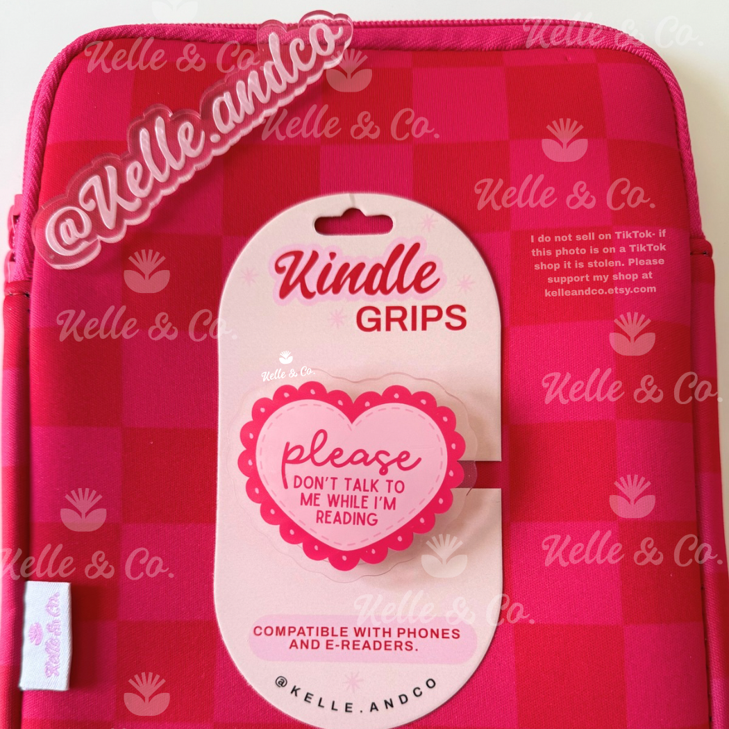 Please Don’t Talk Kindle Grip - Pink