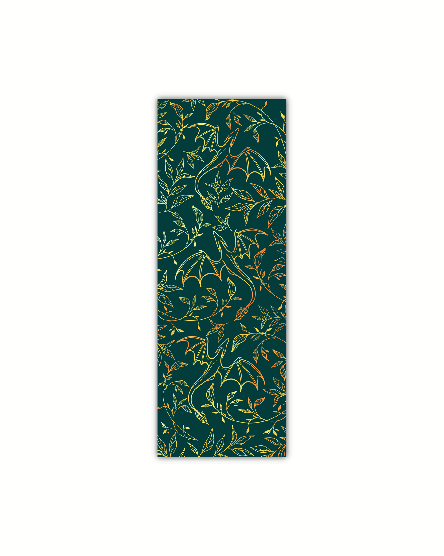 Teal Dragons Gold Foil Bookmark