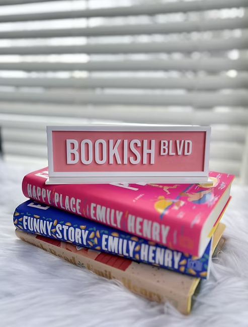 Bookish Blvd Acrylic Shelf Sign w/ Stand