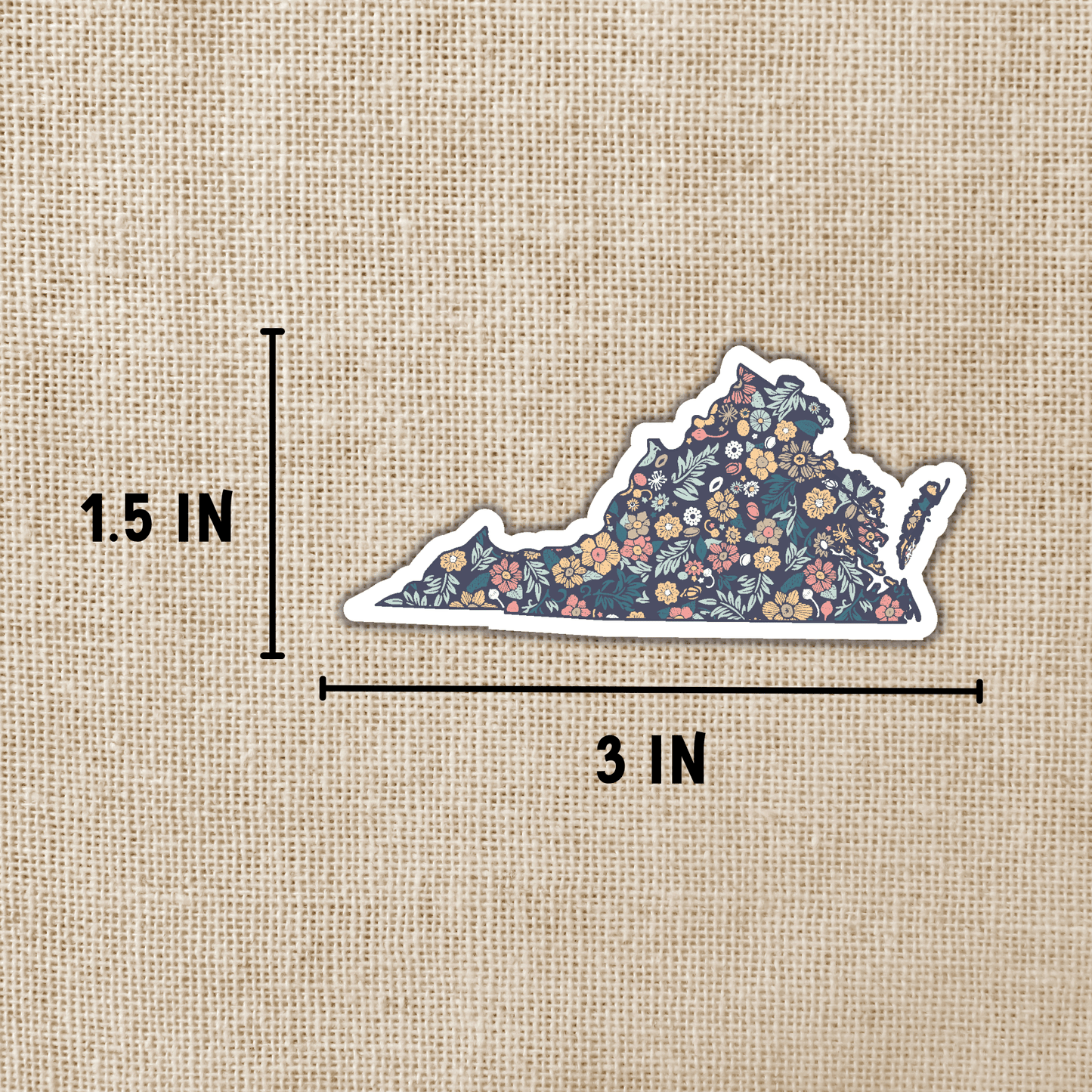 Virginia Floral State Sticker