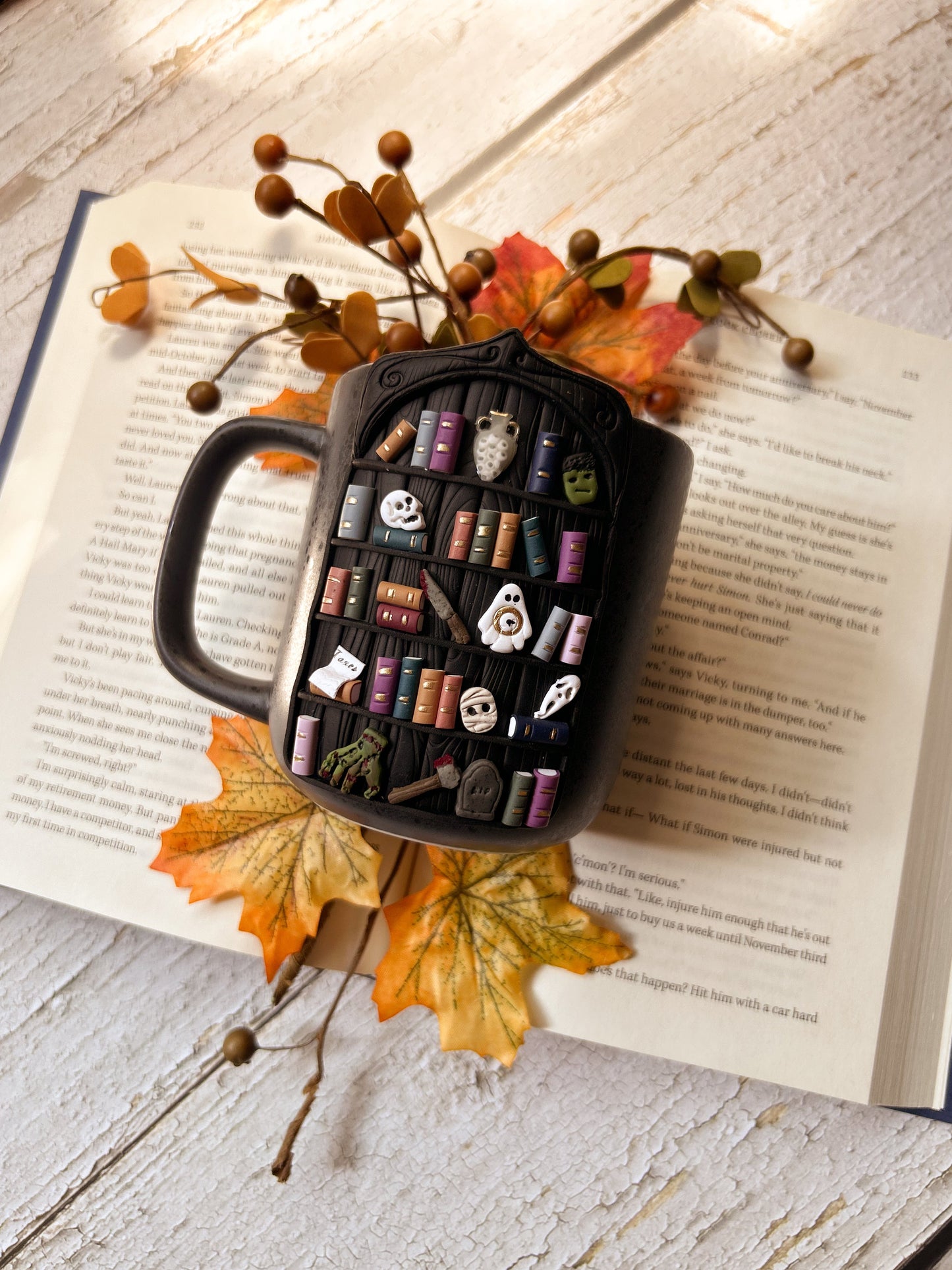Spooky Bookshelf Mug