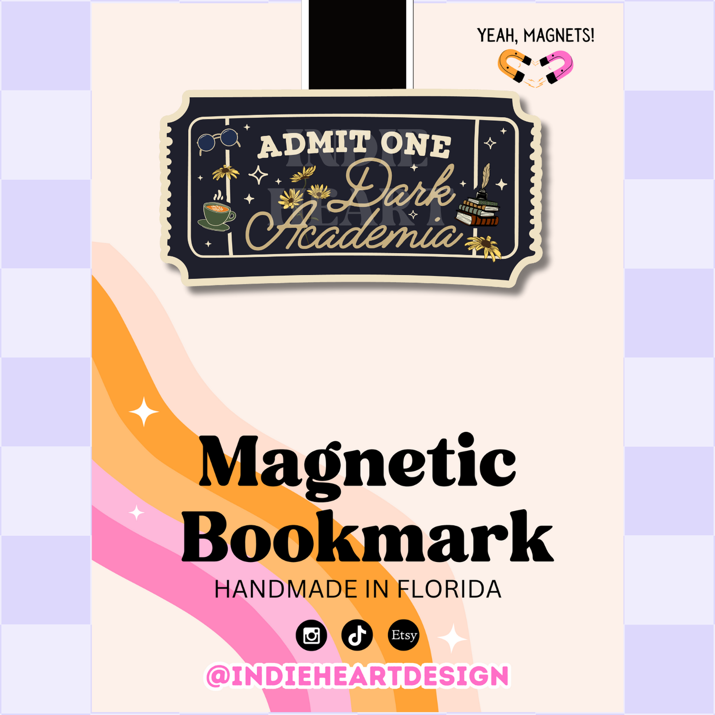 Dark Academia Ticket | Magnetic Bookmark 