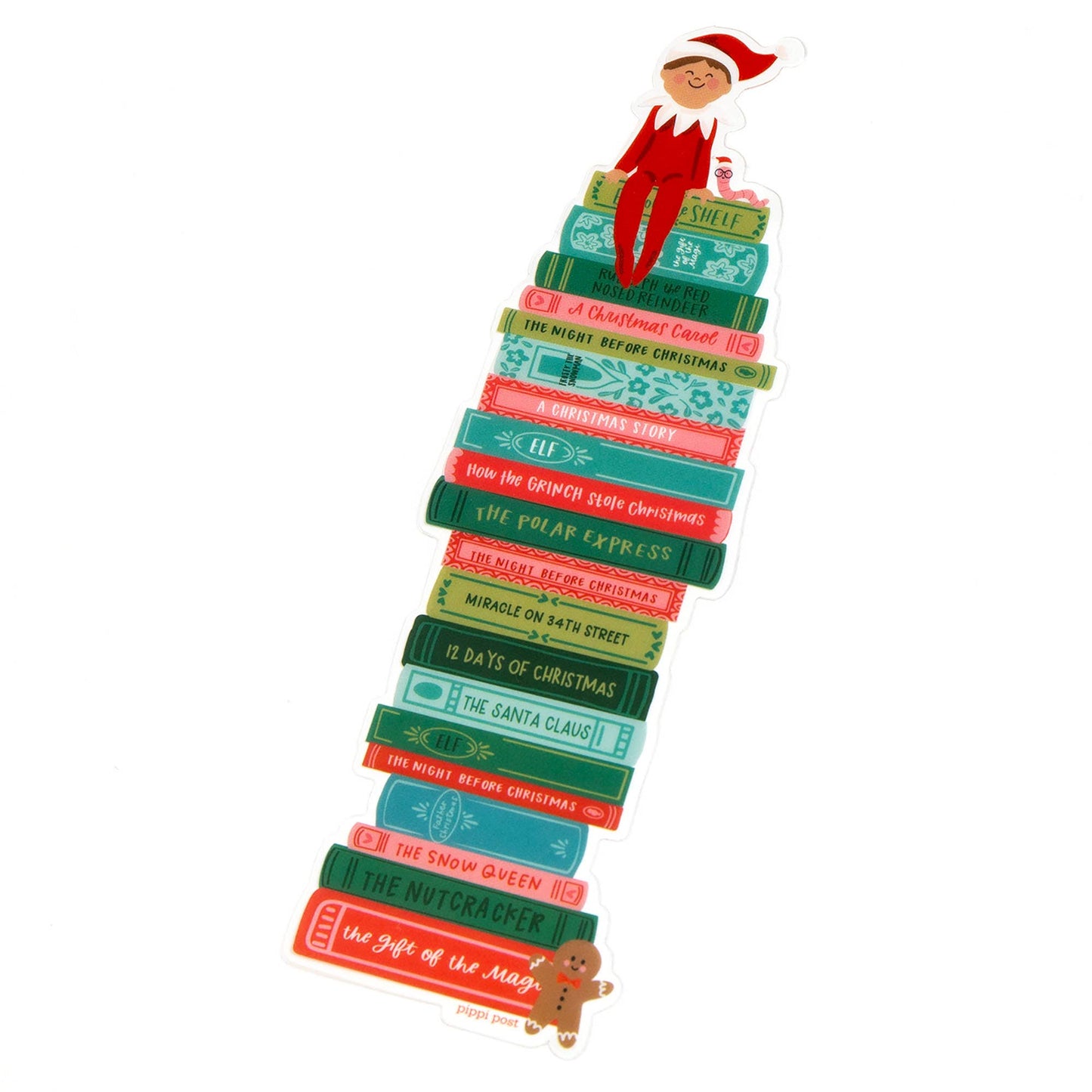 Elf on a Book Stack Bookmark