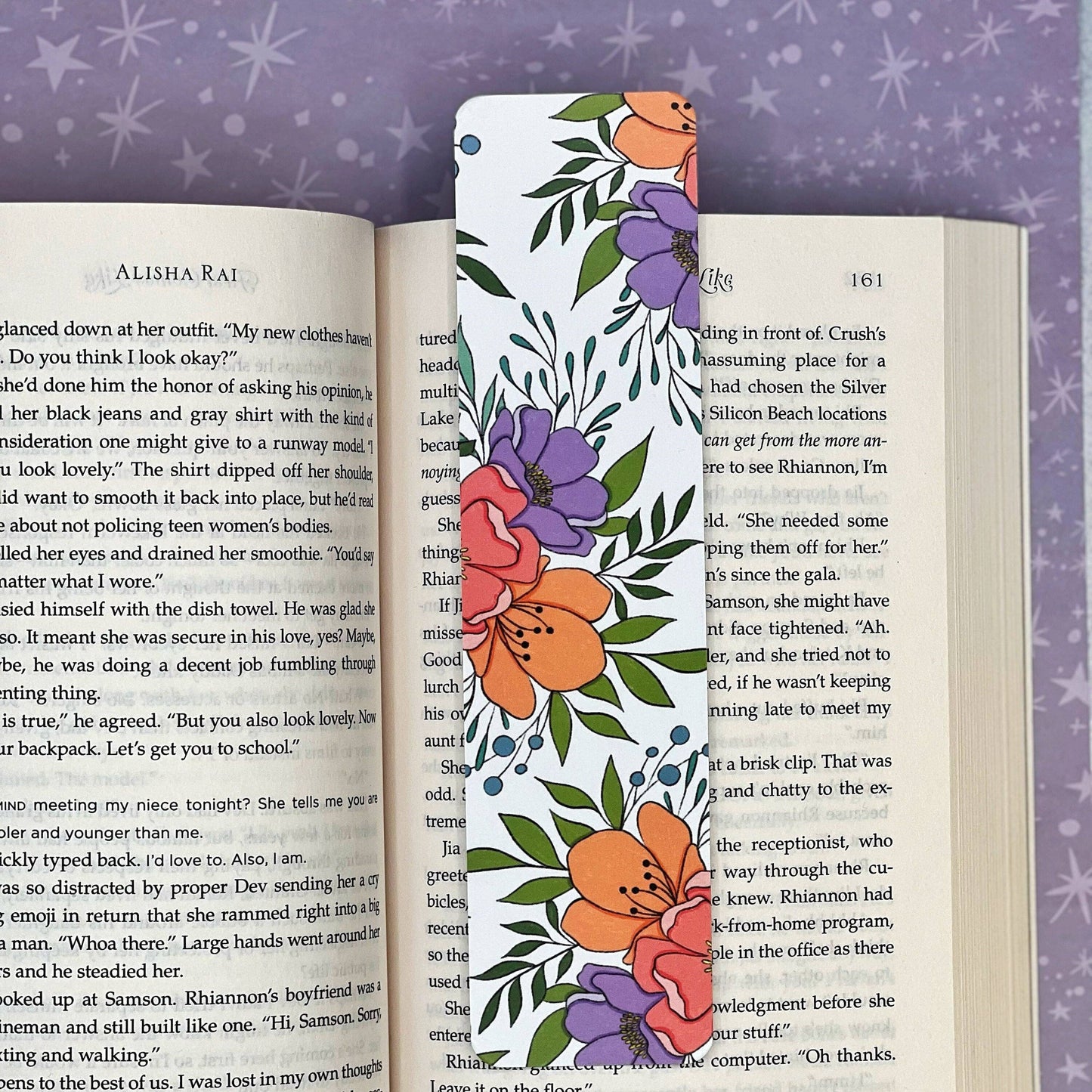 Floral Hand Drawn Coated Matte Bookmark