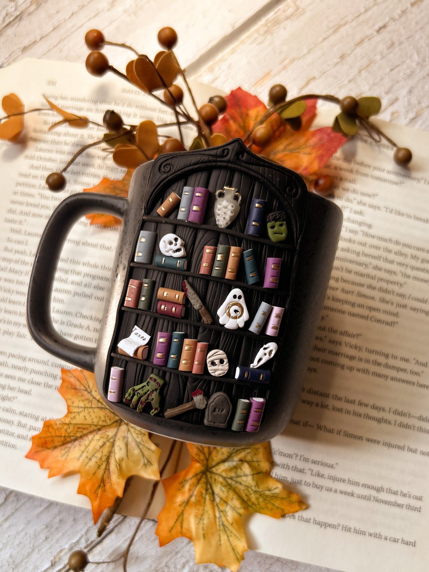 Spooky Bookshelf Mug