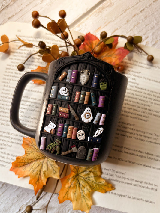 Spooky Bookshelf Mug