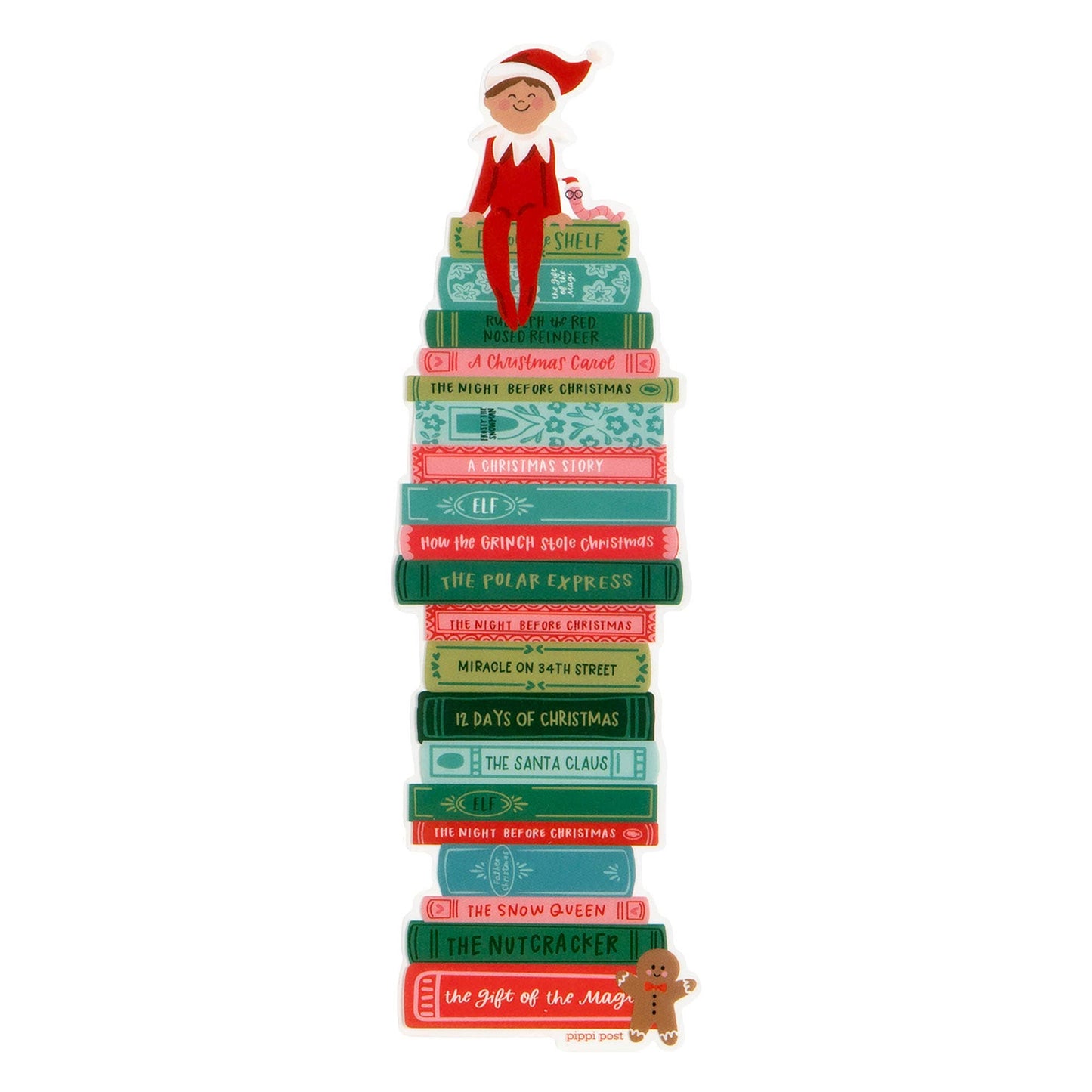 Elf on a Book Stack Bookmark