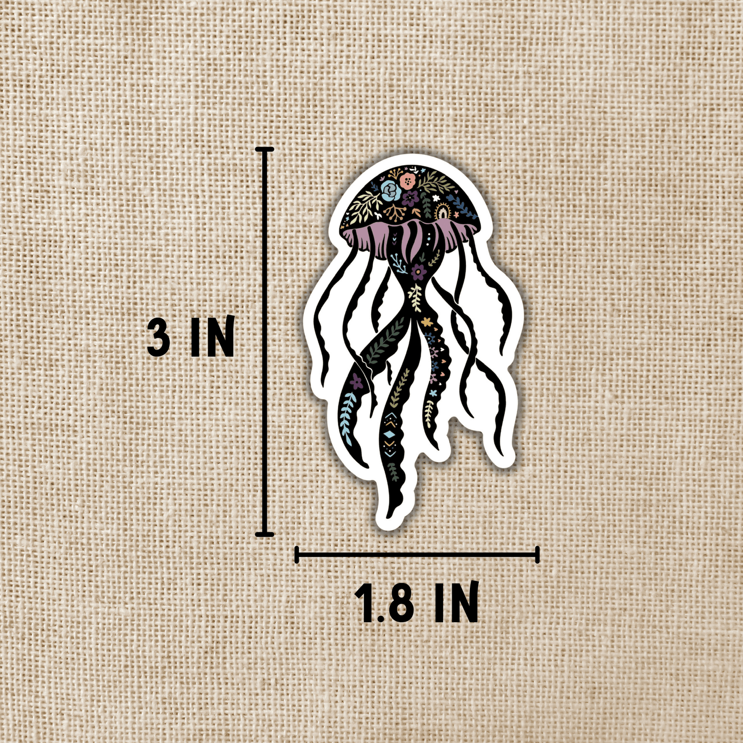 Magical Boho Jellyfish Sticker, 3-inch