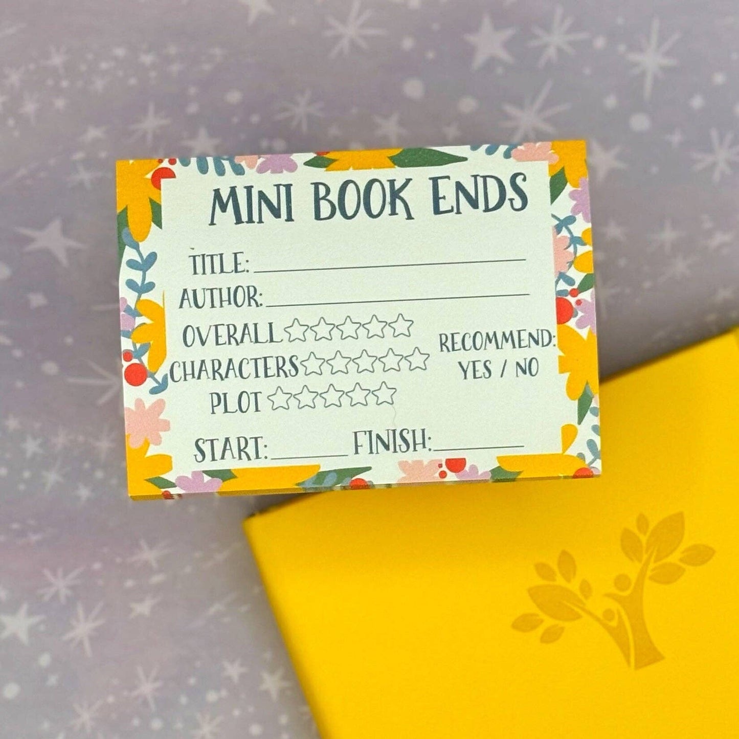 Book Review Post-It® Notes Colorful Floral Version for Book Lovers and Reviewers