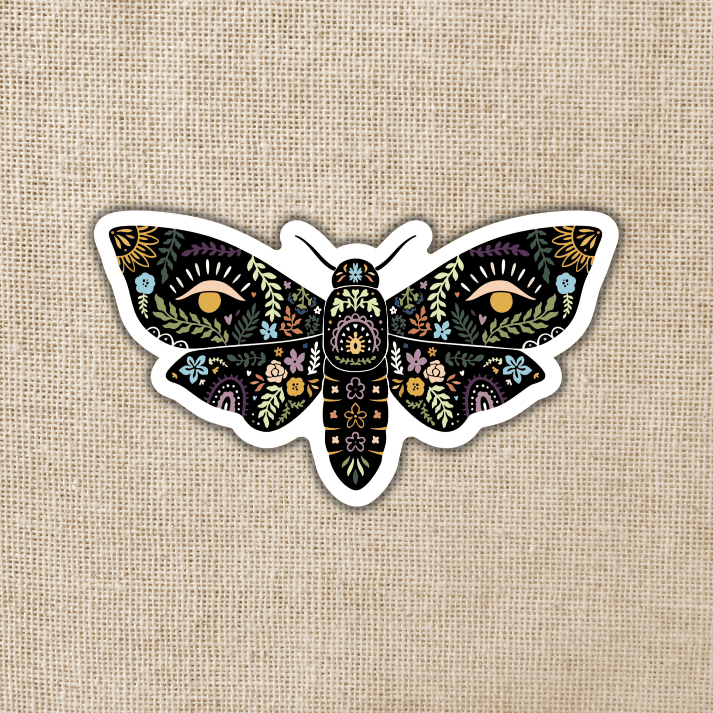 Magical Boho Moth Sticker, 3-inch