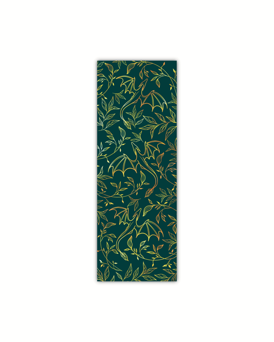 Teal Dragons Gold Foil Bookmark