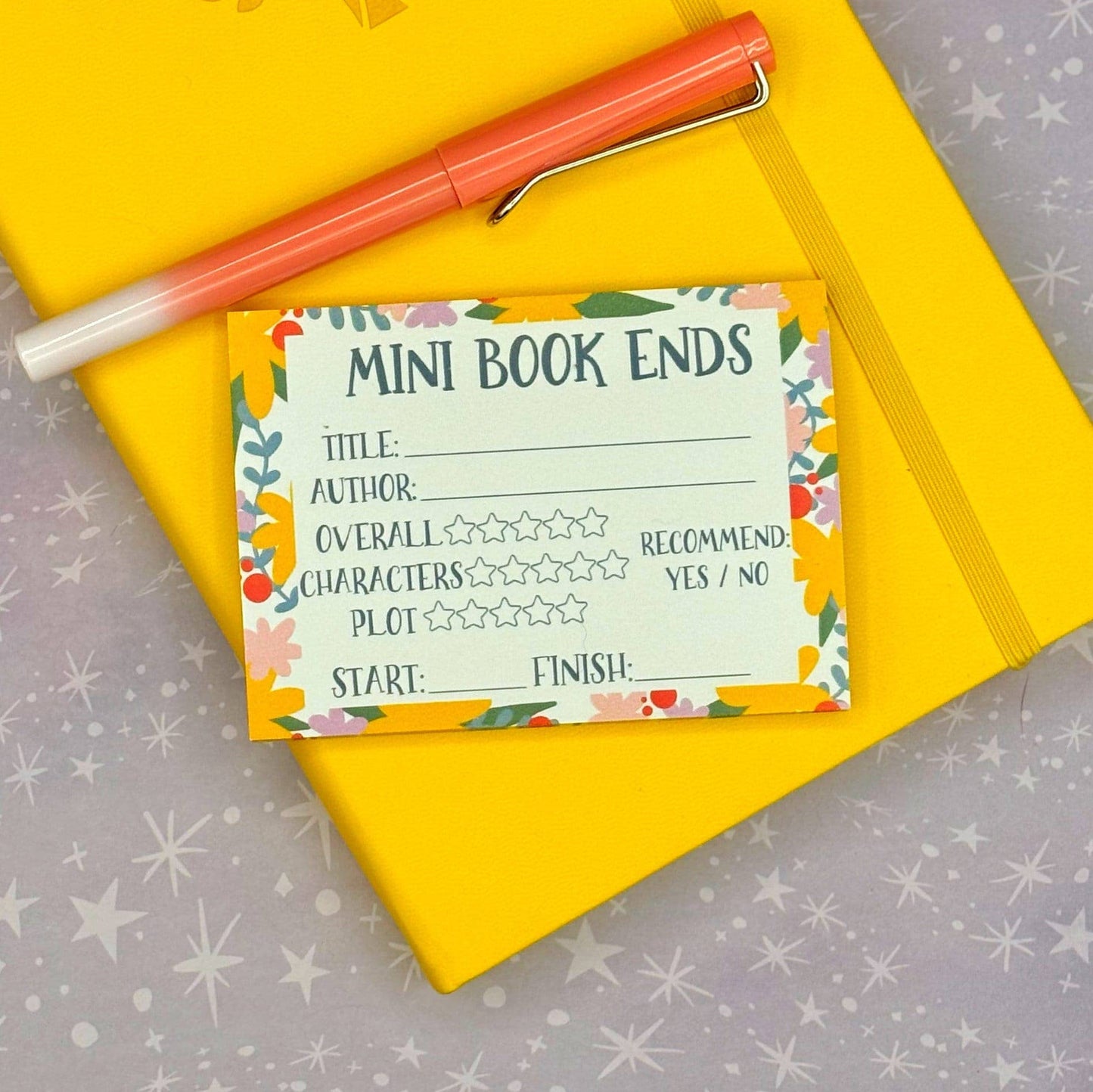 Book Review Post-It® Notes Colorful Floral Version for Book Lovers and Reviewers