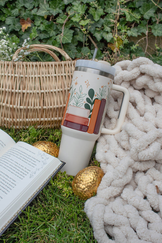 Cozy Magical Bookshelf 40oz Bookish Tumbler