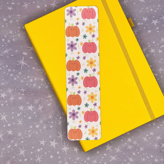 Pastel Pumpkins Hand Drawn Matte Coated Bookmark