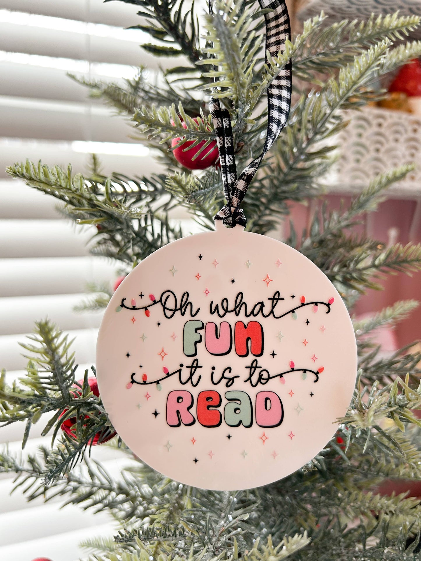 Oh What Fun It Is To Read Acrylic Ornament