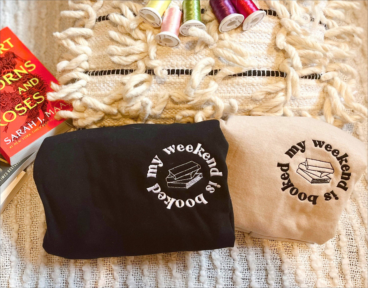 My Weekend Is Booked Crewneck: Pink / 2x / Hot Pink