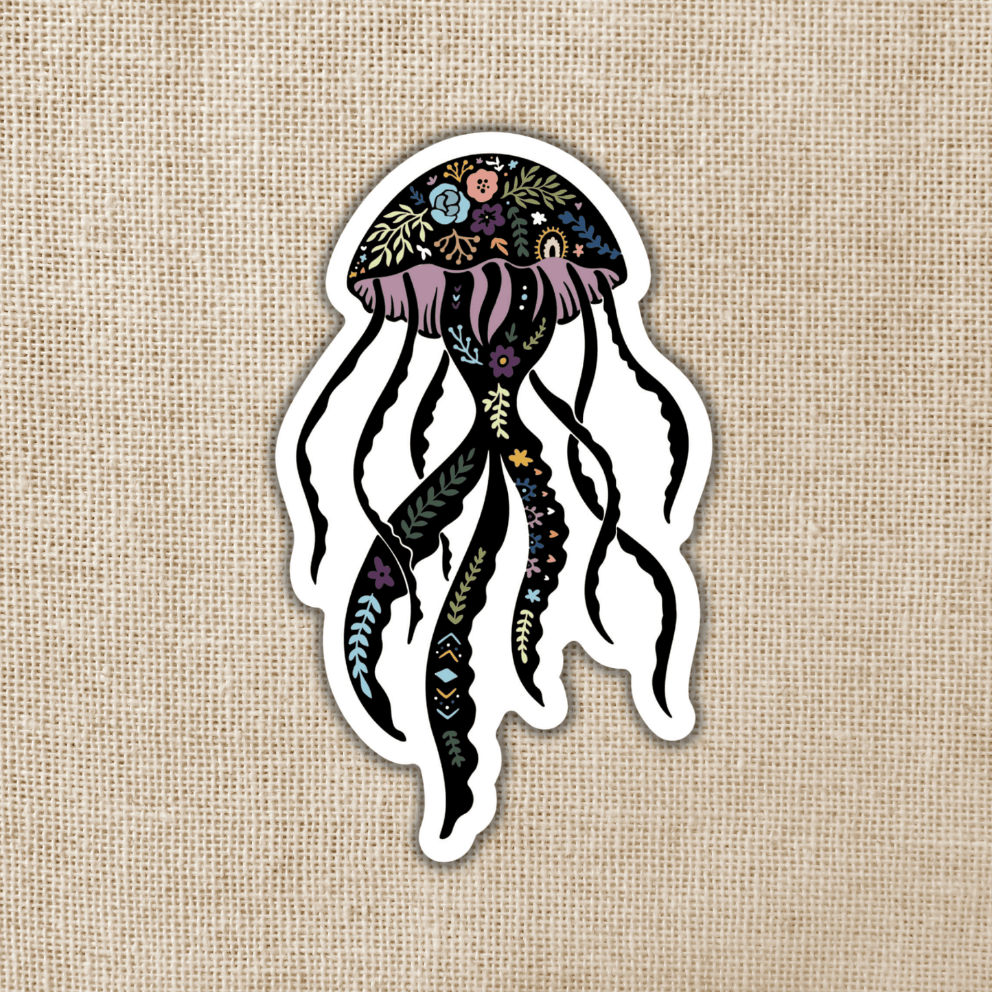 Magical Boho Jellyfish Sticker, 3-inch