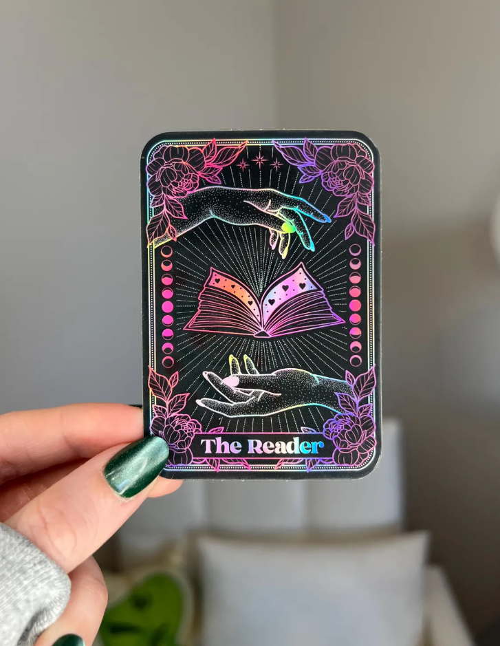 The Reader Tarot Card Holographic Sticker